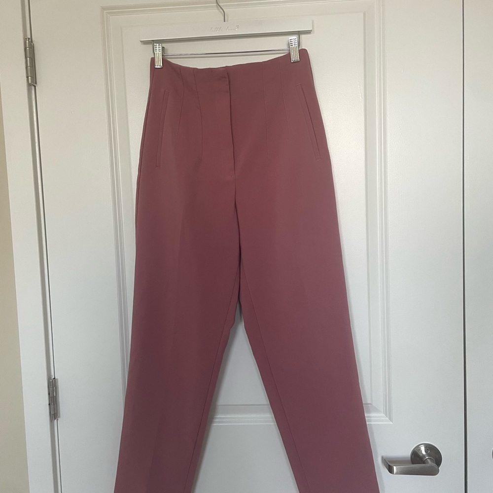 Zara Mauve Women's Pleated Dress Pants